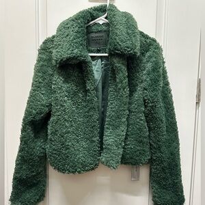 BLANK NYC Green Faux Shearling Teddy Jacket NWT Size Small